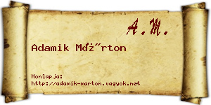 Adamik Márton névjegykártya