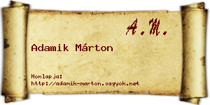 Adamik Márton névjegykártya