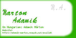marton adamik business card