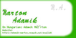 marton adamik business card